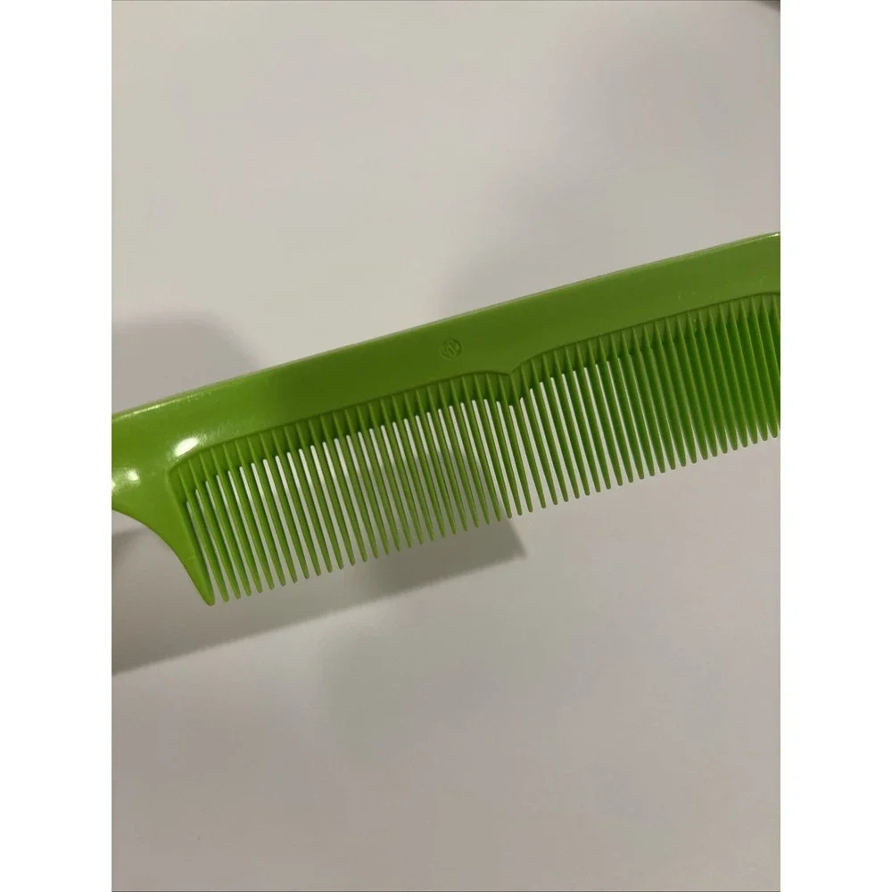 Vintage Lime Green PRO 1180 Made In USA Rat Tail Comb Plastic